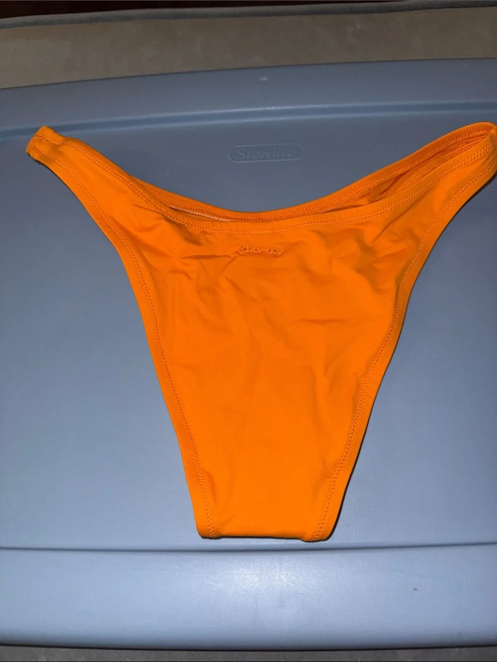 SKIMS SIGNATURE SWIM CHEEKY TANGA BIKINI BOTTOM TANGERINE SIZE SMALL